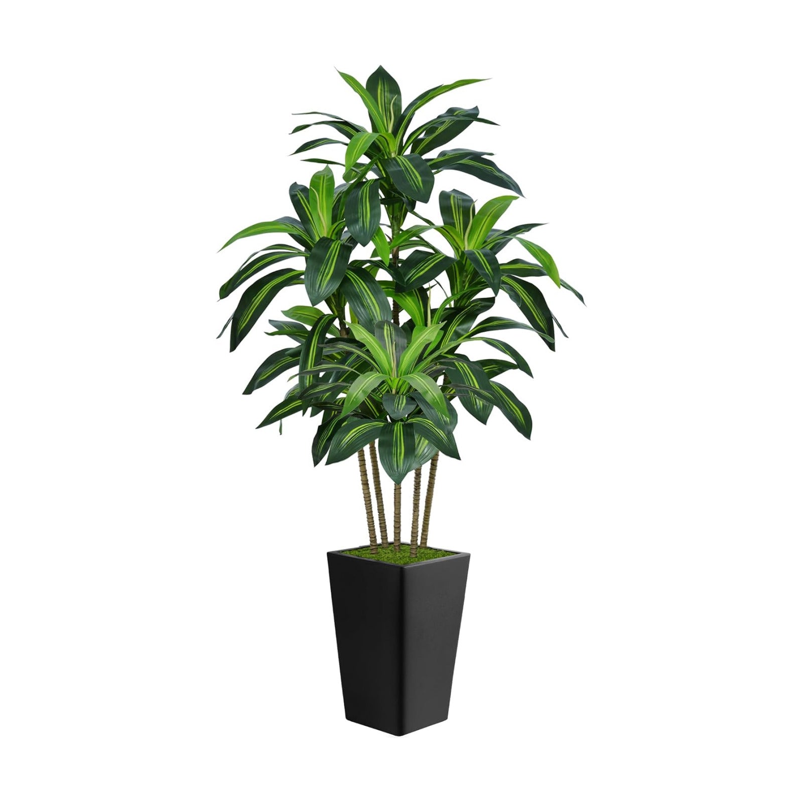 Flydeer 6FT Artificial Dracaena Tree with Tall Black Planter, Floor Plant