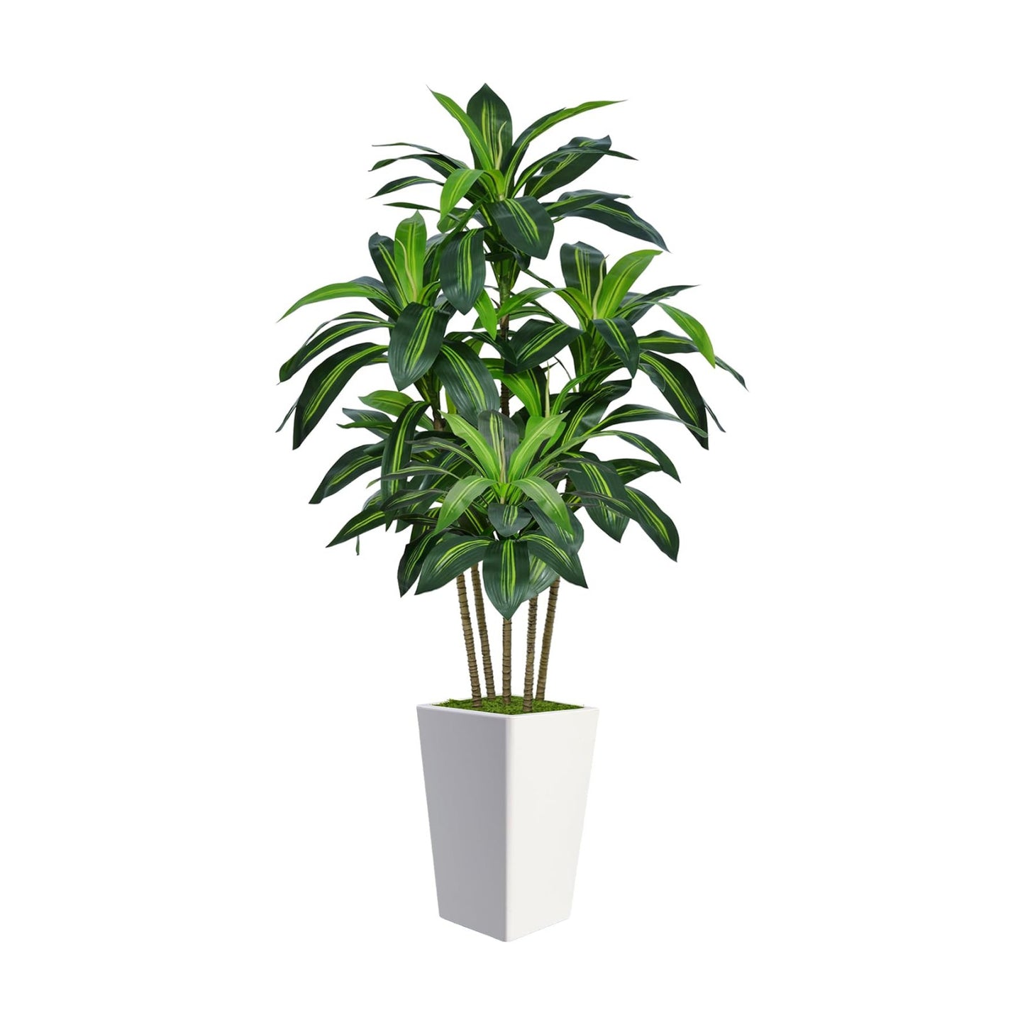 Flydeer 6FT Artificial Dracaena Tree with Tall White Planter, Floor Plant
