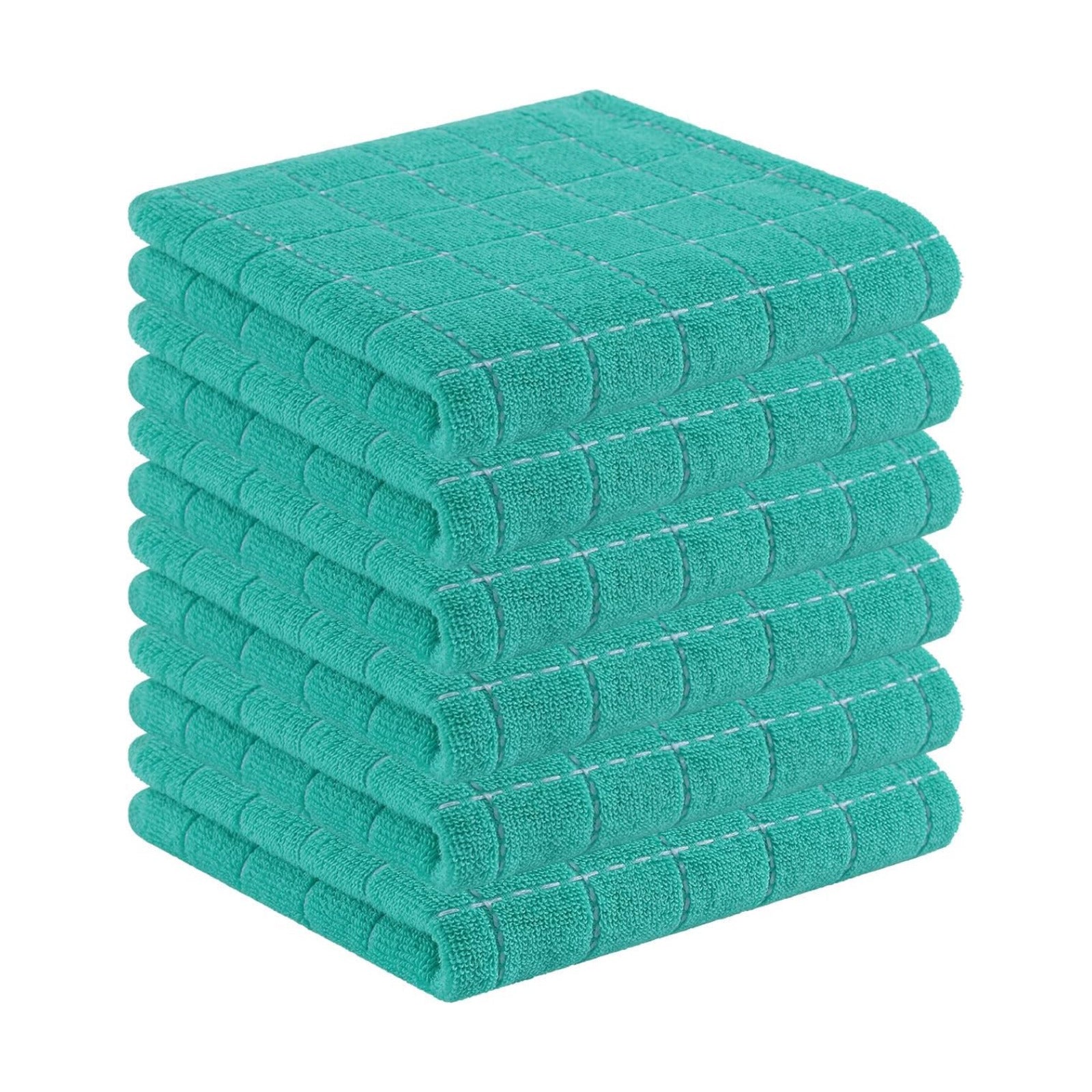 Homaxy 100% Cotton Terry Kitchen Towels, 6 Pack, Turquoise | Ultra Soft and Absorbent Dish Towels for Kitchen, Suitable