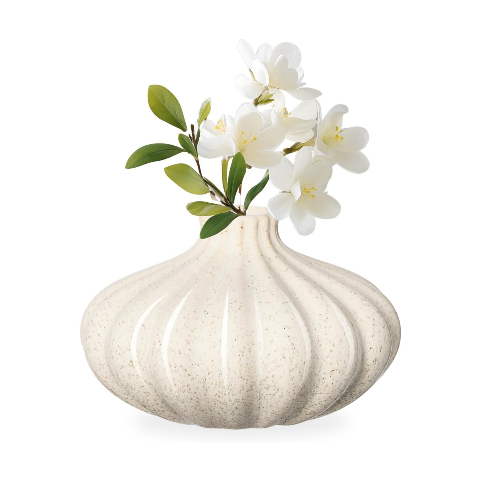Allium Reactive Glaze Ceramic Bud Vase / Reactive White Glaze / 3-inch / 3 Inch