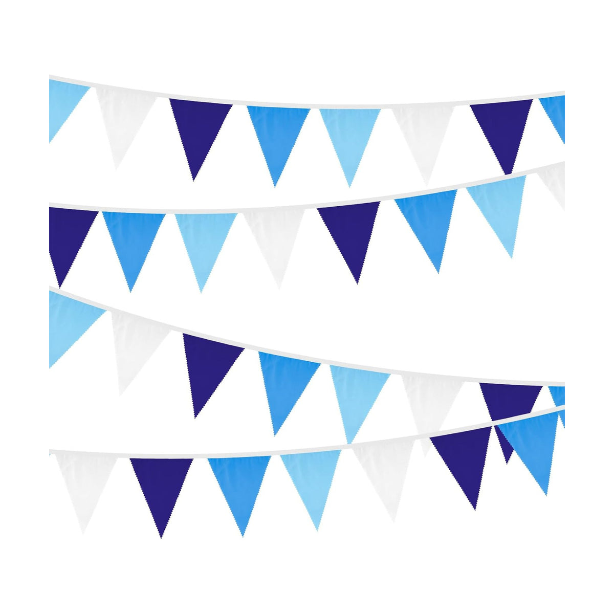 jijAcraft 39Ft Blue Party Banner, 42Pcs Cotton Triangle Flags, Boy Baby Shower Bunting, Nautical Theme Decor Pennant, Royal Blue Party Decoration Banner for Graduation, Birthday, Wedding
