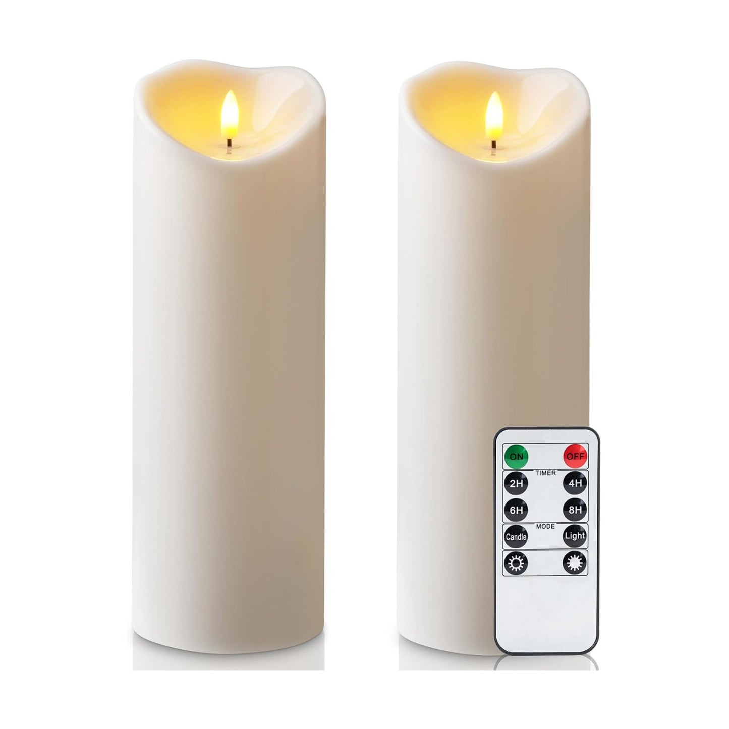 Amagic 4” x 12” Large Outdoor Candles with Timer Waterproof, Flickering Flameless Candles Battery Operated with Remote