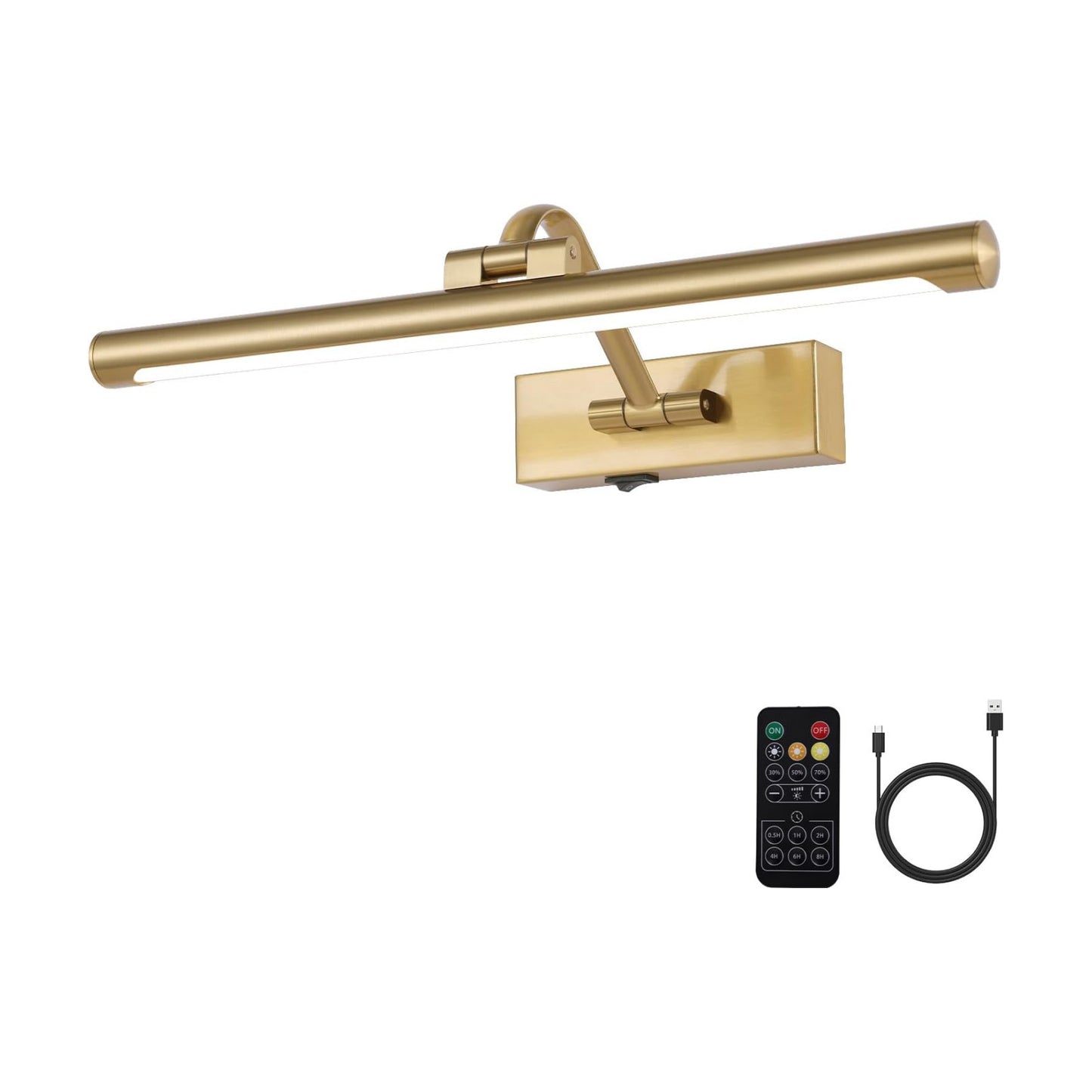 Wireless Picture Lights for Wall Battery Operated Brass Art Light for Paintings with Remote 3CCT Dimmable Potrait