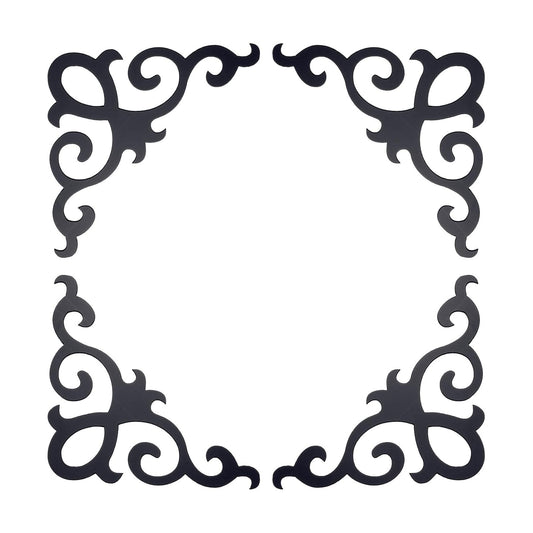Seif-Adhesive Wall Sticker Mirror Decals / 15cm x 15cm / Black / Set of 8