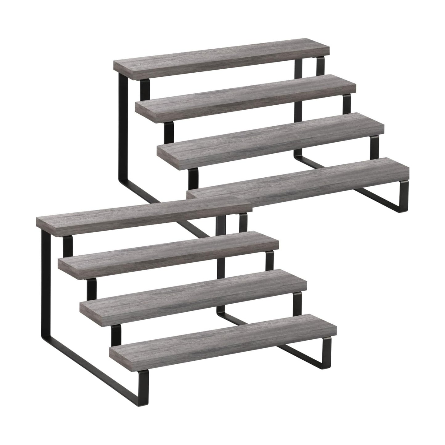 YINMIT Wooden Display Riser Stand, Tiered Perfume and Cologne Organizer Stand, 4 Tier Spice Rack Organizer, Rustic