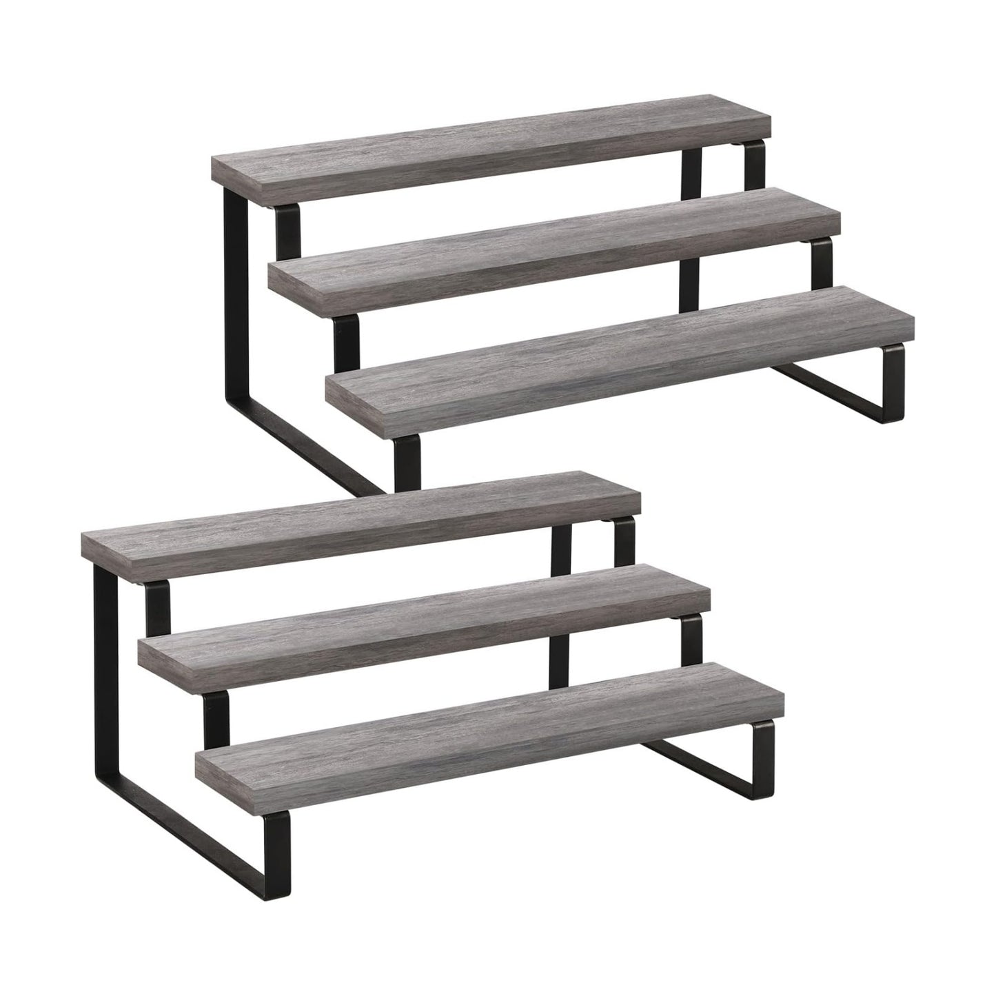 YINMIT Wooden Display Riser Stand, Tiered Perfume and Cologne Organizer Stand, 3 Tier Spice Rack Organizer, Rustic