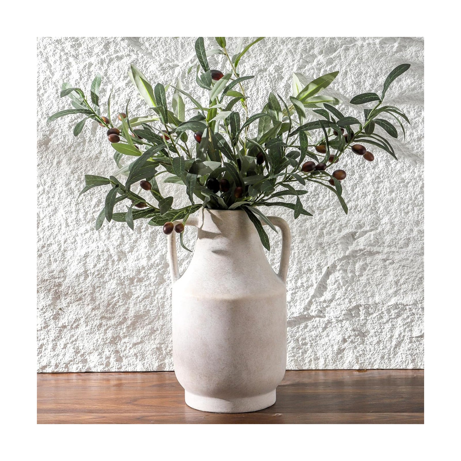 Ceramic Flower Vase / 11"h-antique / White / 11 Inch