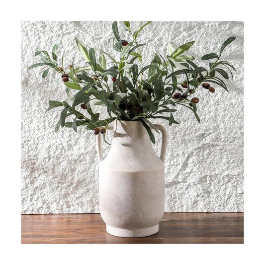 Ceramic Flower Vase / 11"h-antique / White / 11 Inch