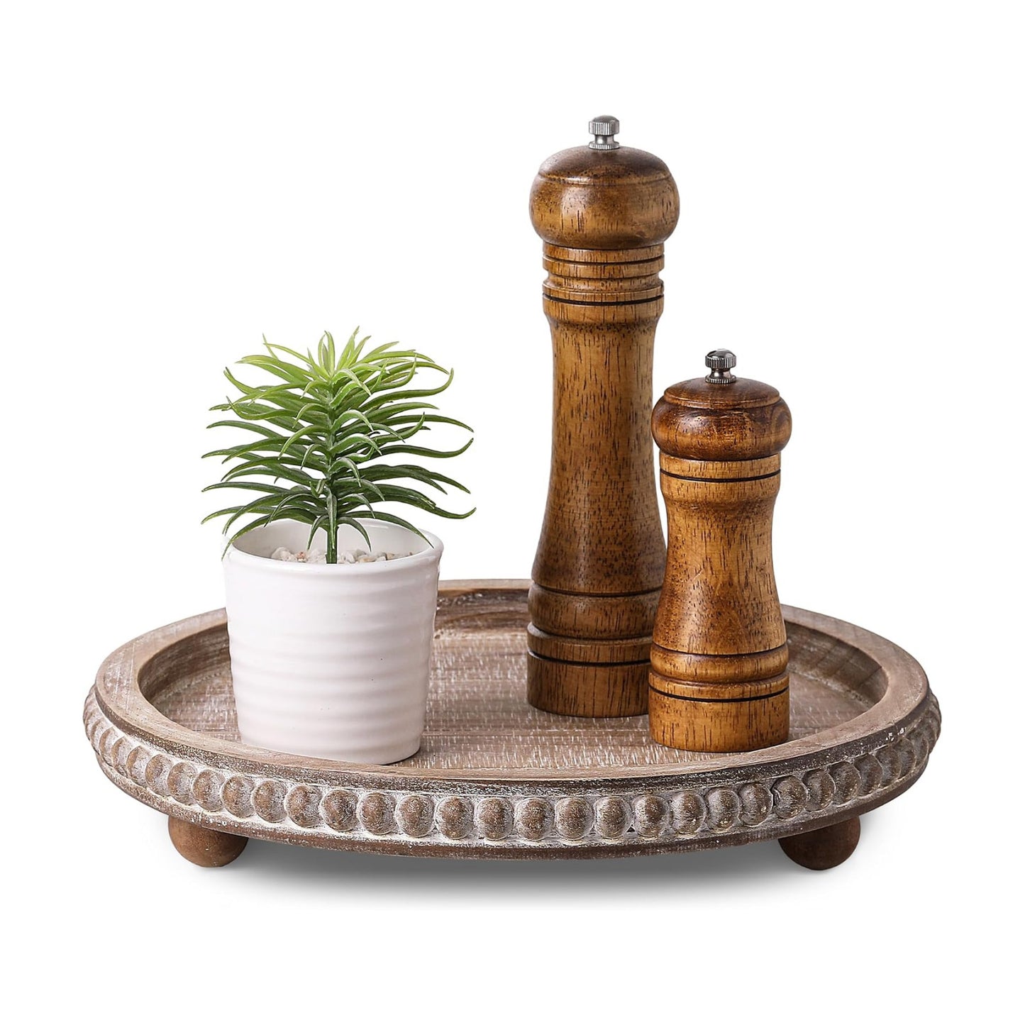 Wooden Coffee Table Tray Decor / Brown