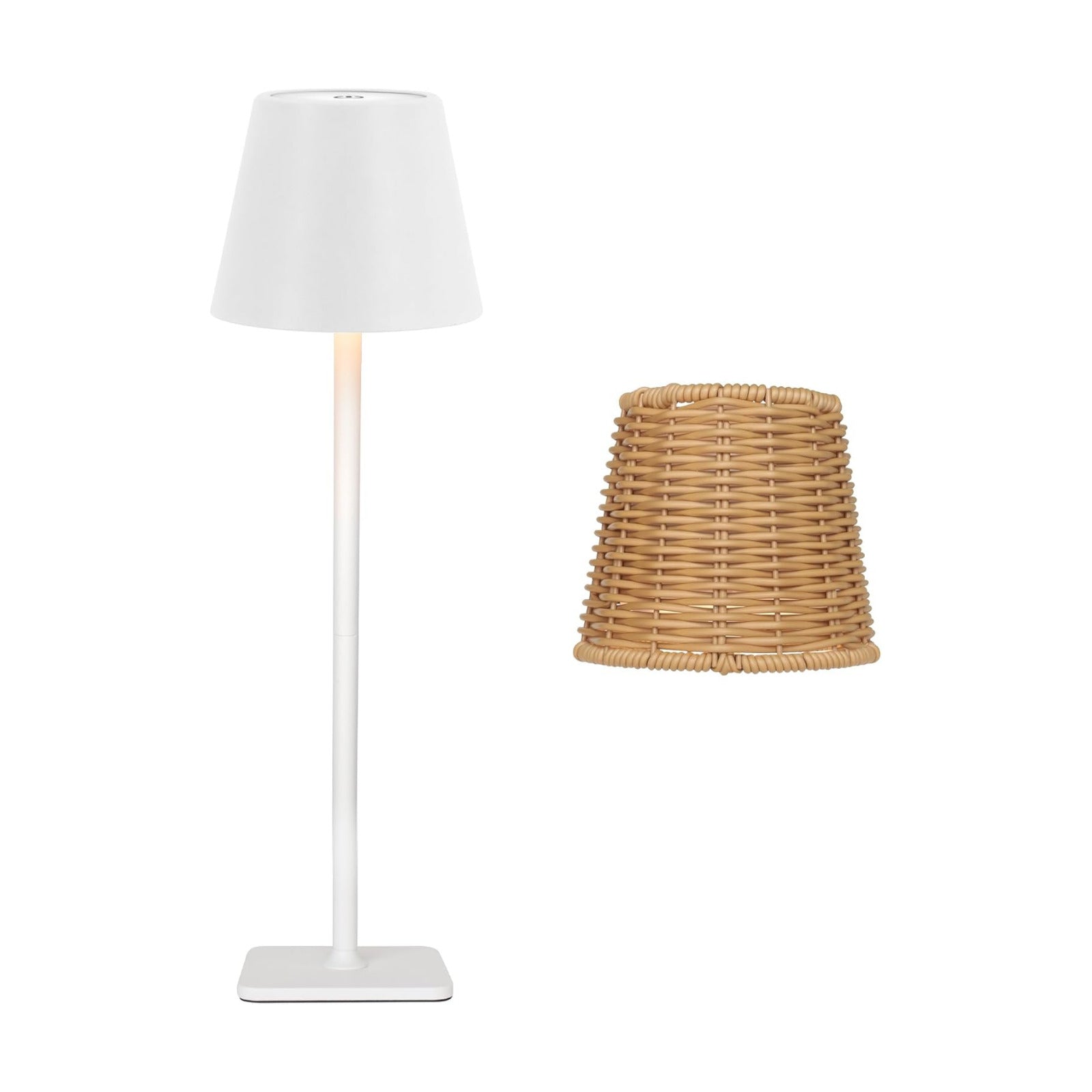 Mr. White Outdoor Waterproof Cordless Wireless Rechargeable Portable Top Touch Battery Operated Powered LED Table Lamp