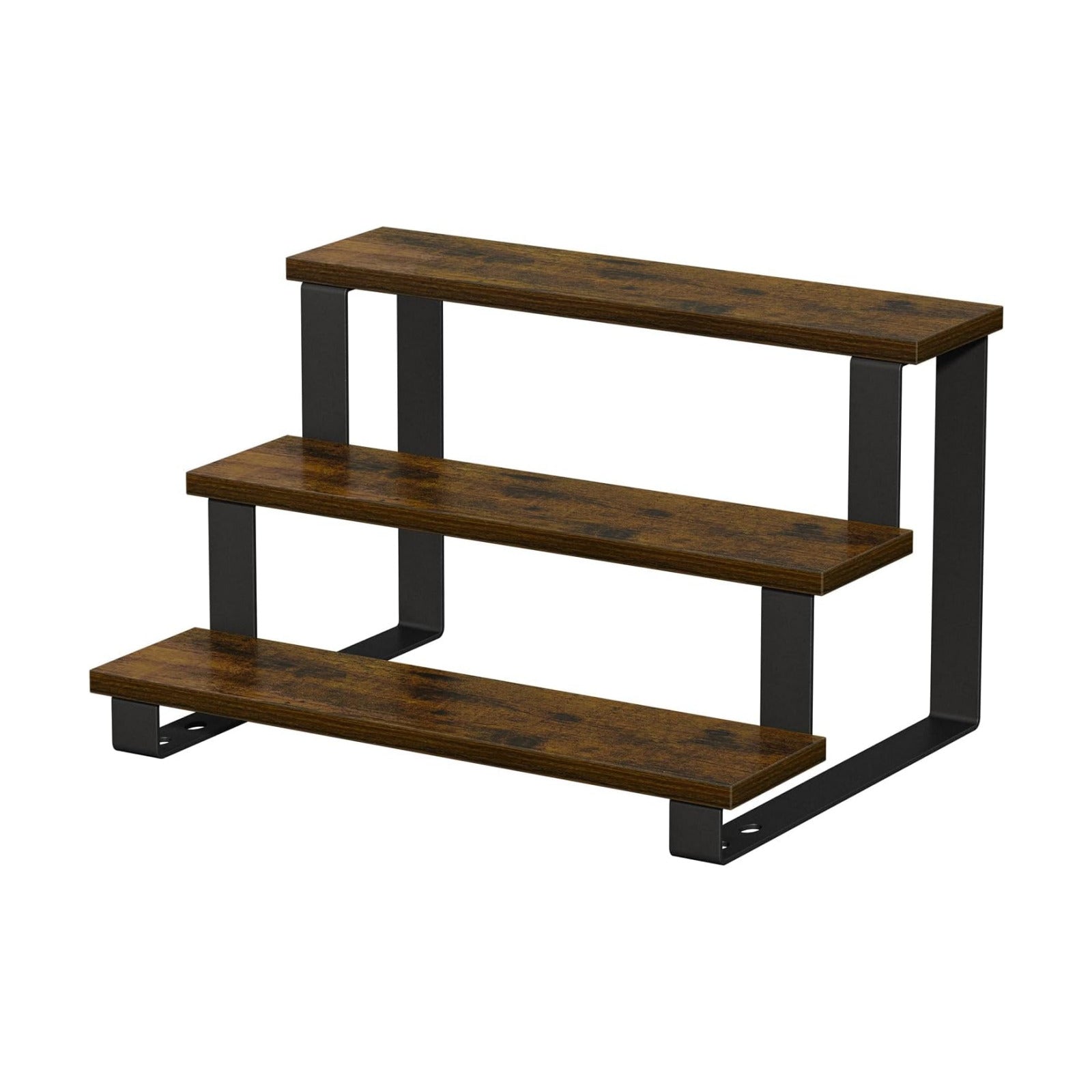 Wooden Display Riser Stand / 3 Tier Brown / 15.75 In