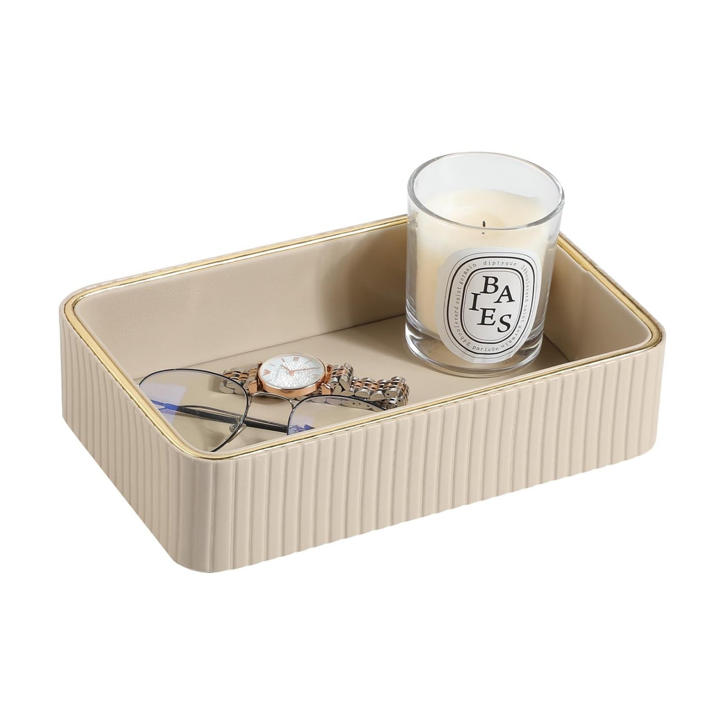 Desk Organizer Tray / Beige / 9.5 x 6 x 2.2