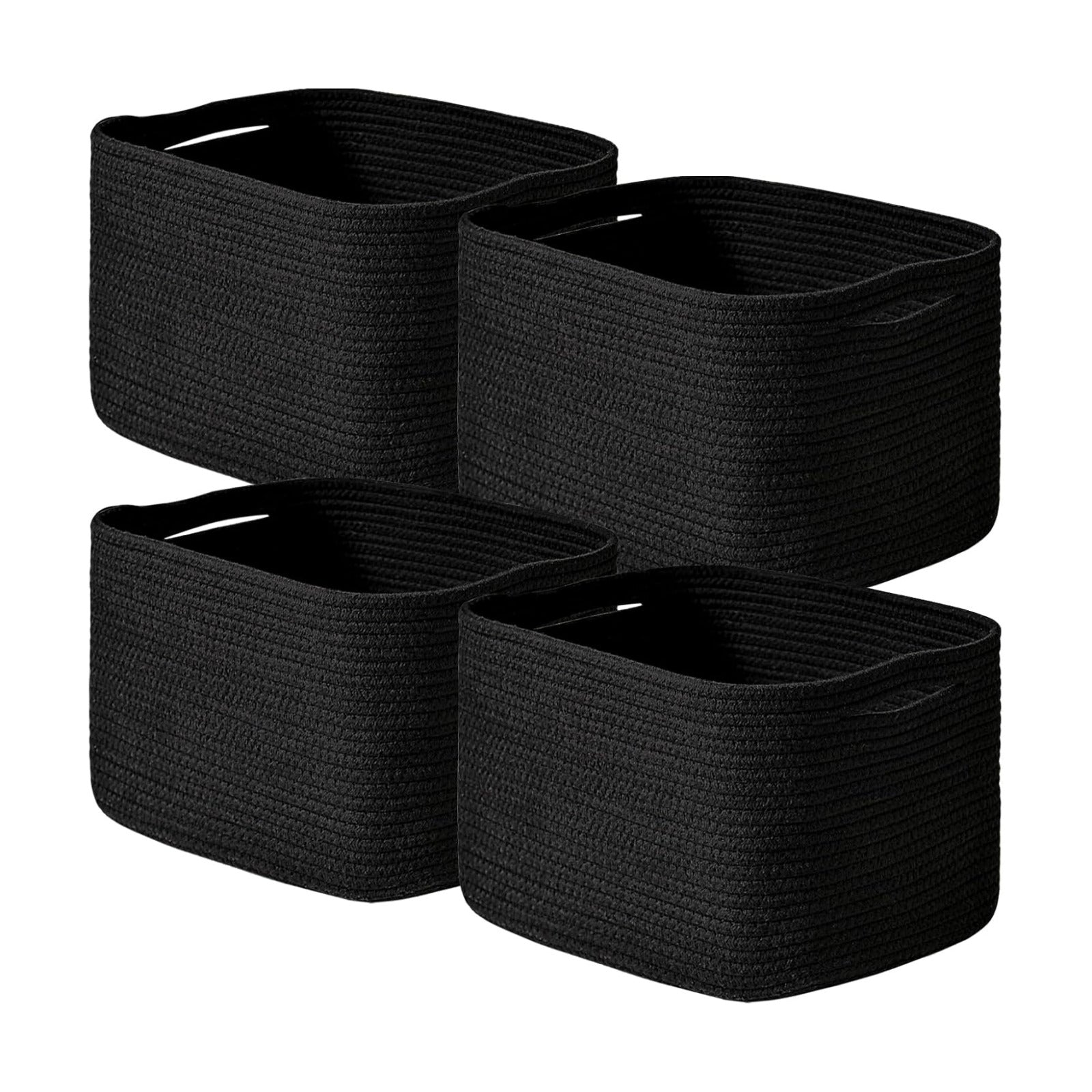 Woven Cotton Rope Baskets for Storage / Black