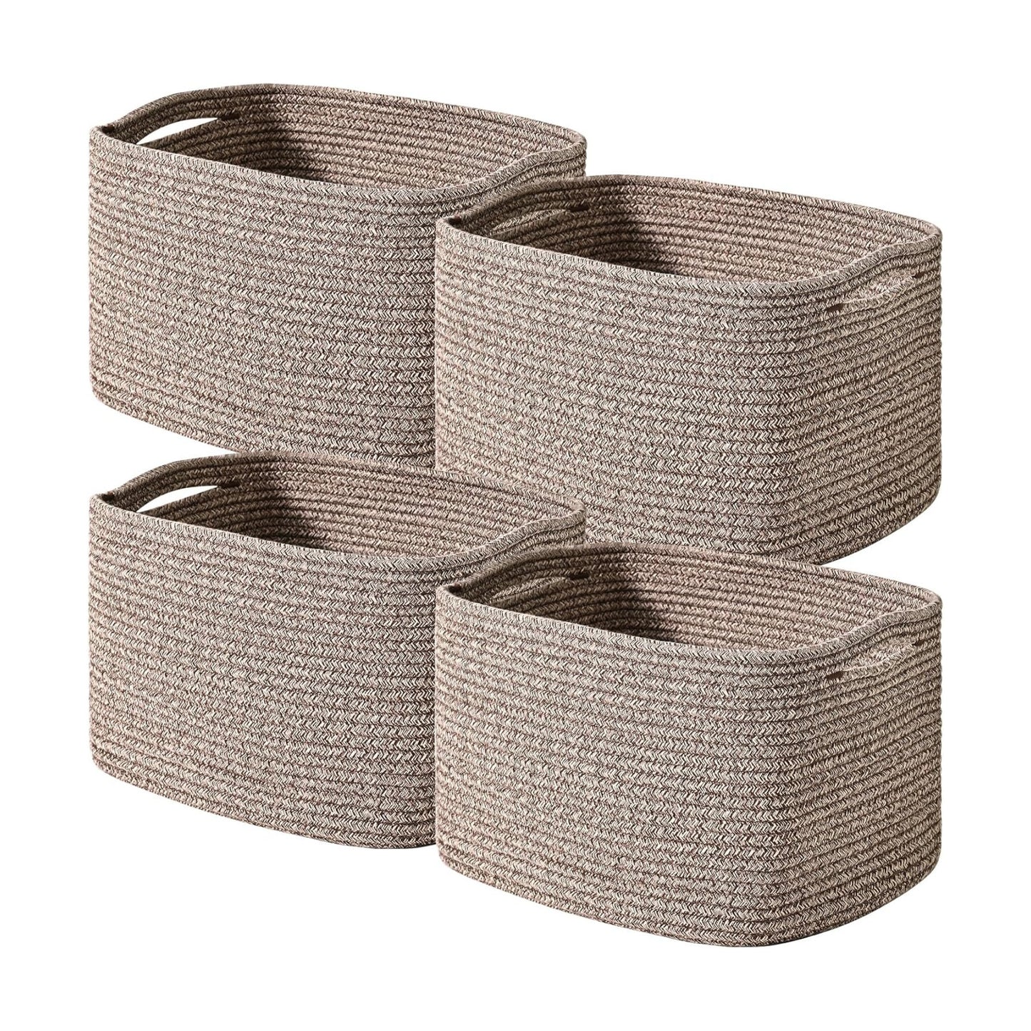Woven Cotton Rope Baskets for Storage / Dark Brown