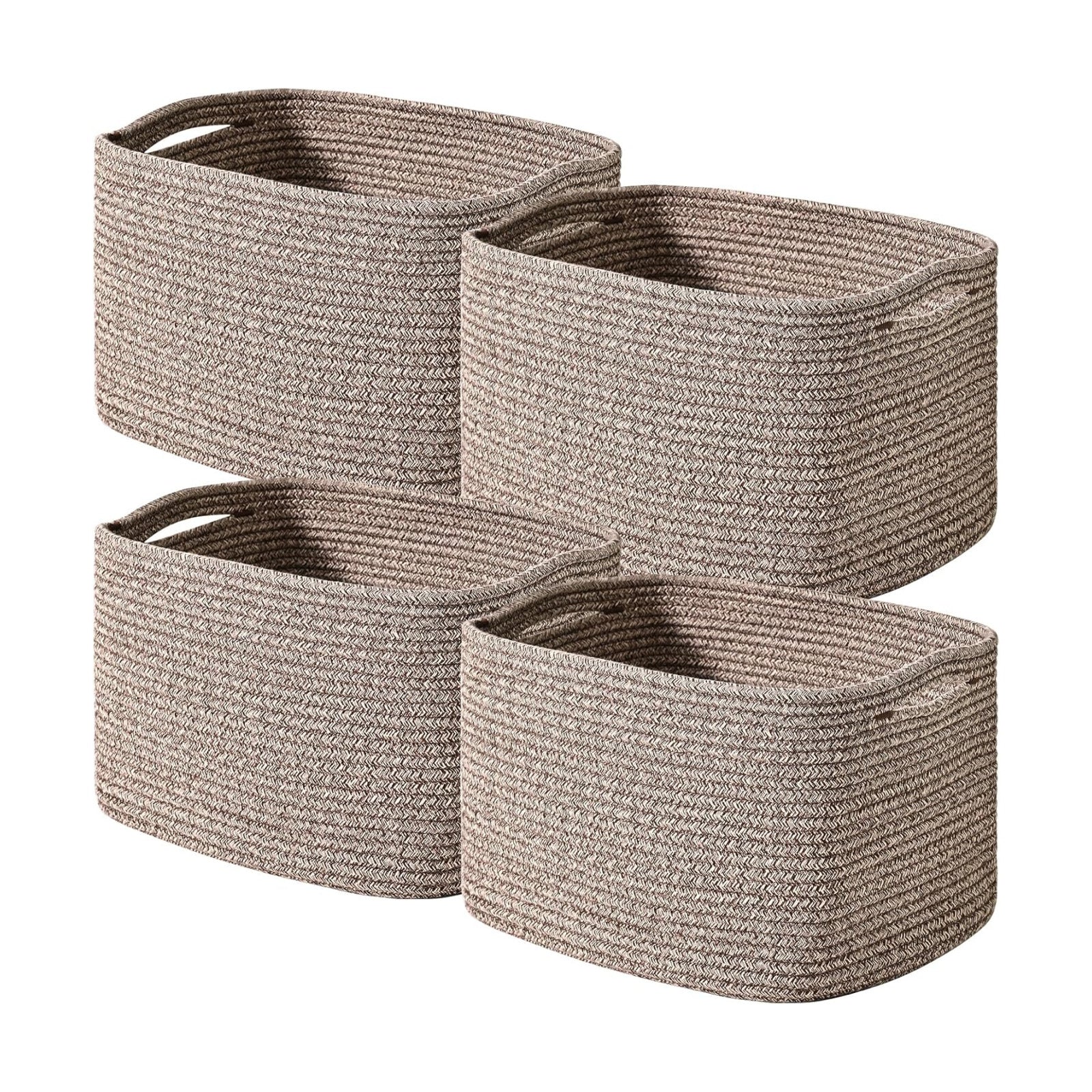 Woven Cotton Rope Baskets for Storage / Dark Brown