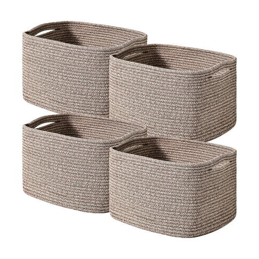 Woven Cotton Rope Baskets for Storage / Dark Brown
