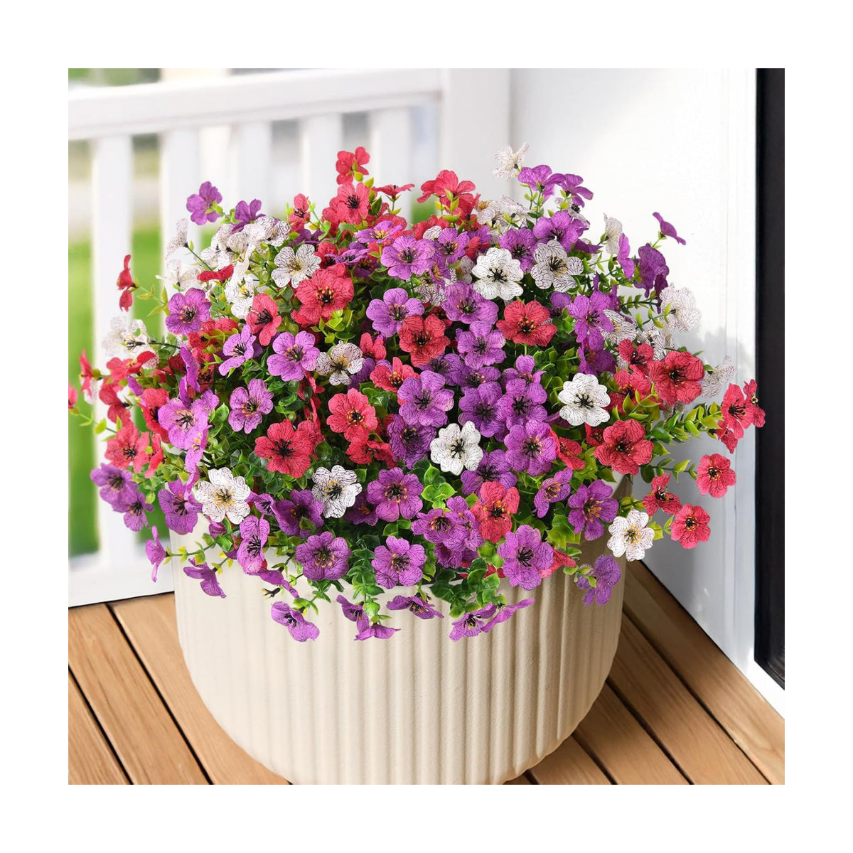 INQCMY Artificial Flowers for Outdoor Faux Plants Fake Flowers Spring Decor