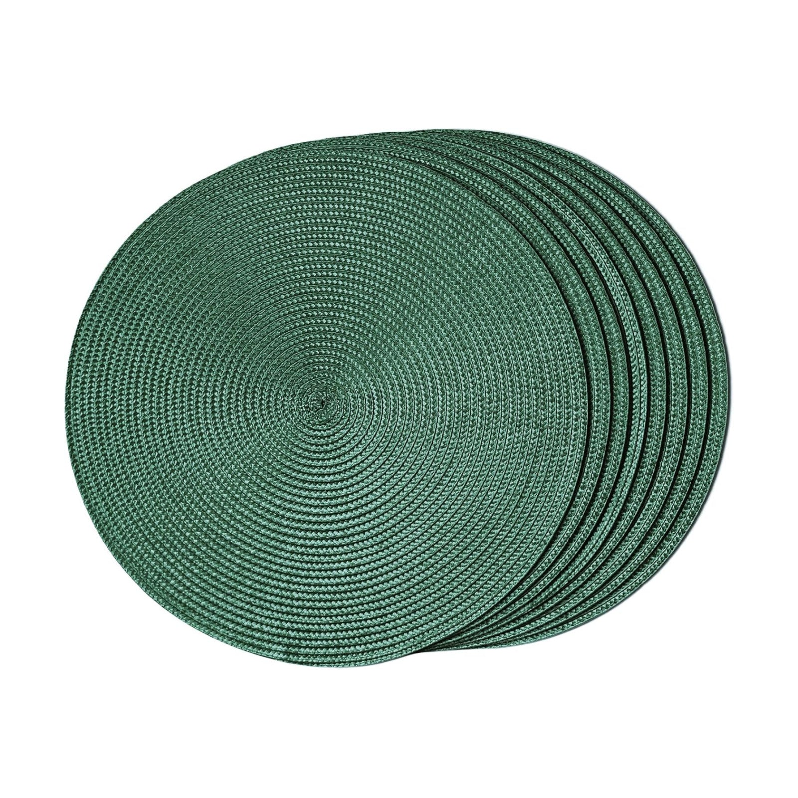 FunWheat Round Braided Placemats Set of 8 Table Mats for Dining Tables Woven Washable Non-Slip Place mats 15 inch(Black