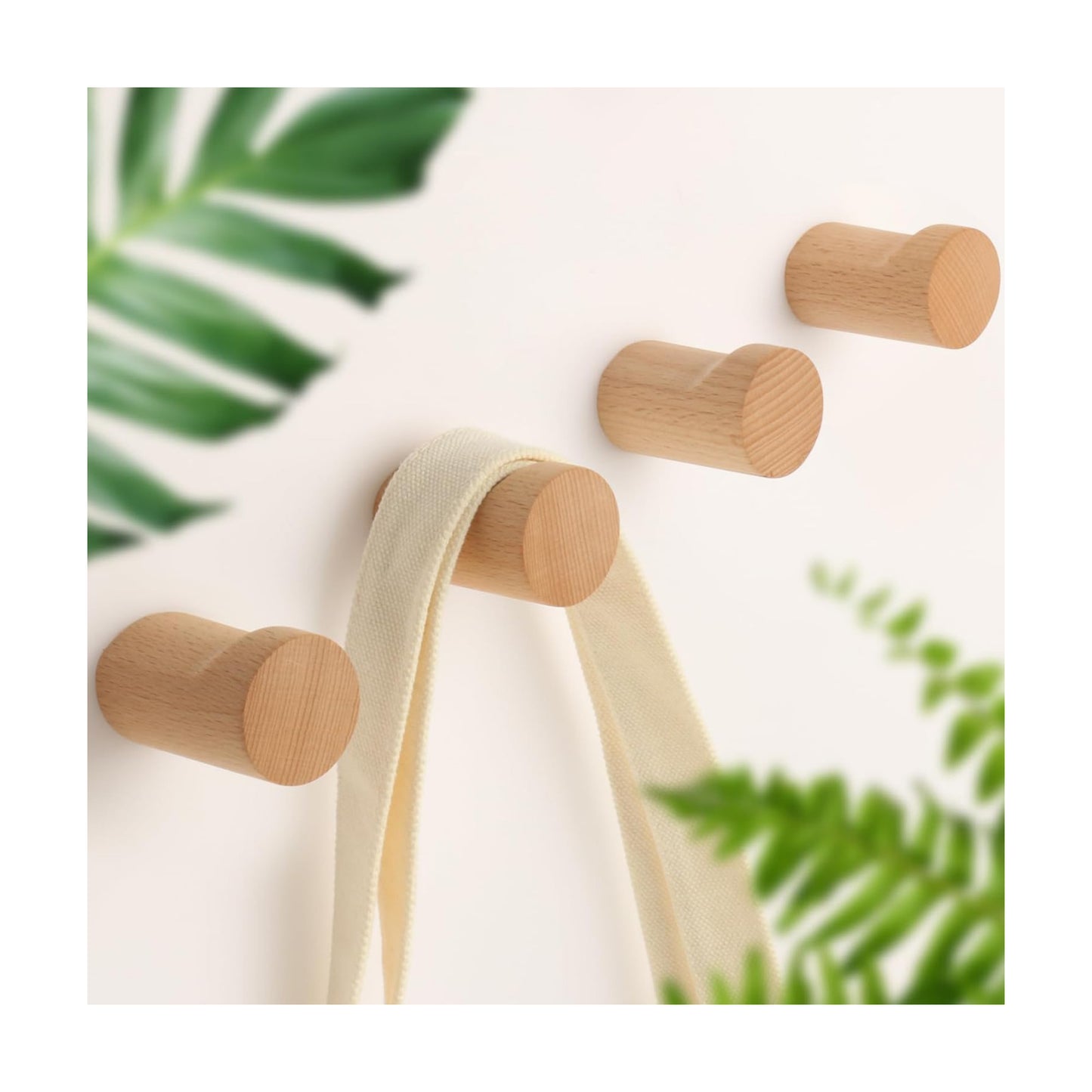 Wood Hooks Wooden Coat Hat Hooks Modern Home Decorative No Damage / Hoof-shaped / Natural / Set of 4