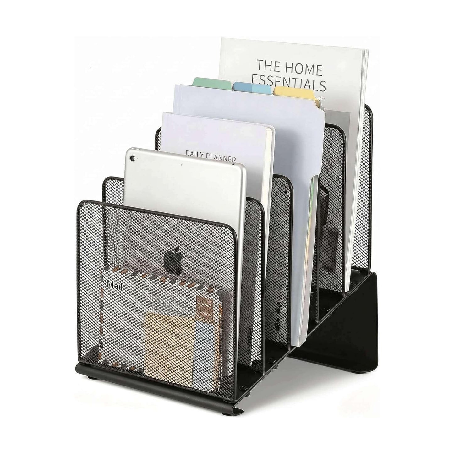 LEKETREE File Organizer for Desk, File Folder Organizer with 5-Section Vertical Rack, Suitable for Home Office Document