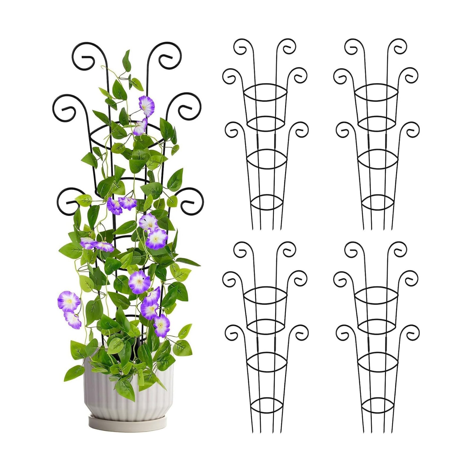 4 Pack 30 Inch Tall Metal Plant Trellis for Climbing Plants Indoor - Rustproof Garden Trellis for Potted Houseplants