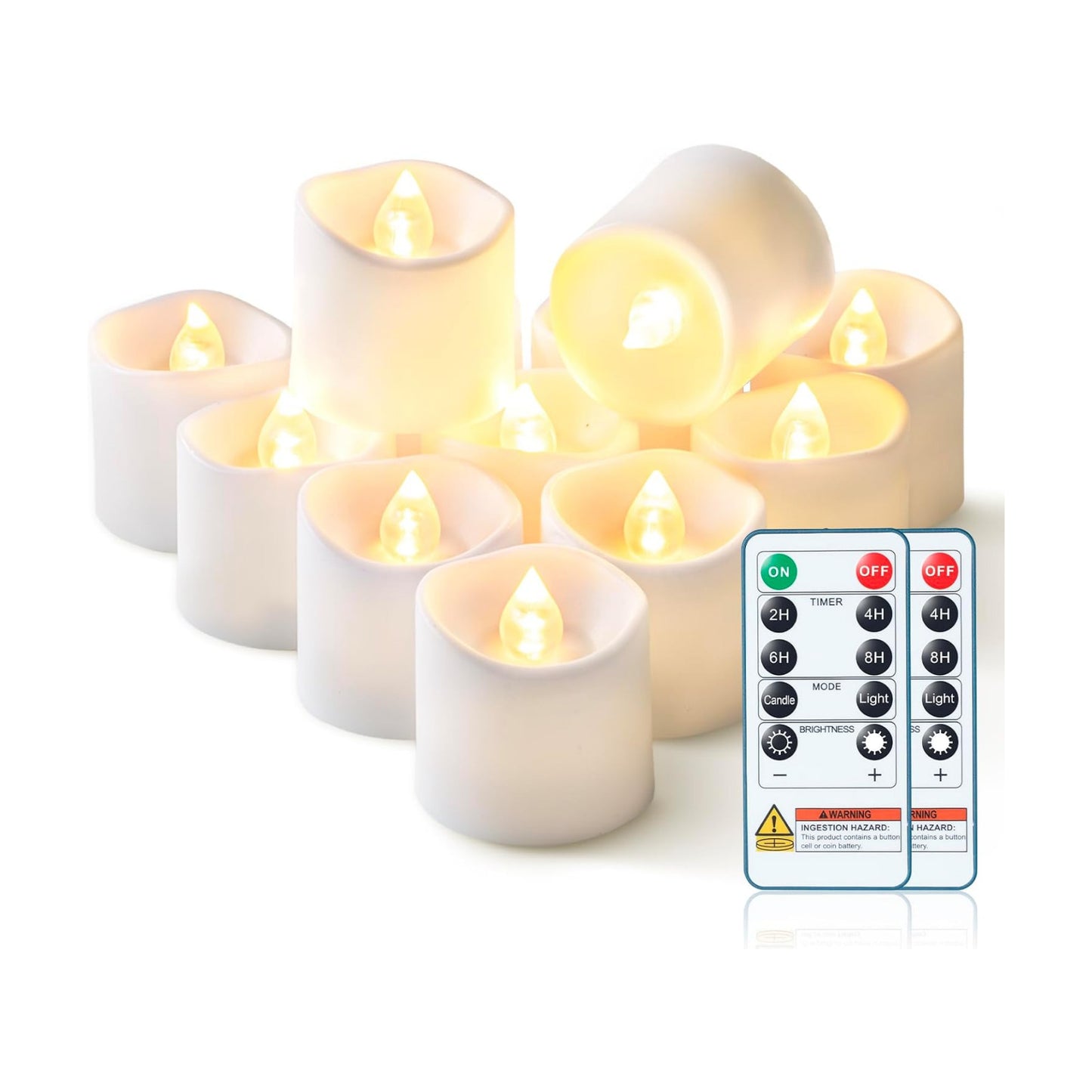 Homemory White Flameless LED Votive Tealight Candles & Timer Remote, 24Pack | Battery operated, 400+ hour runtime