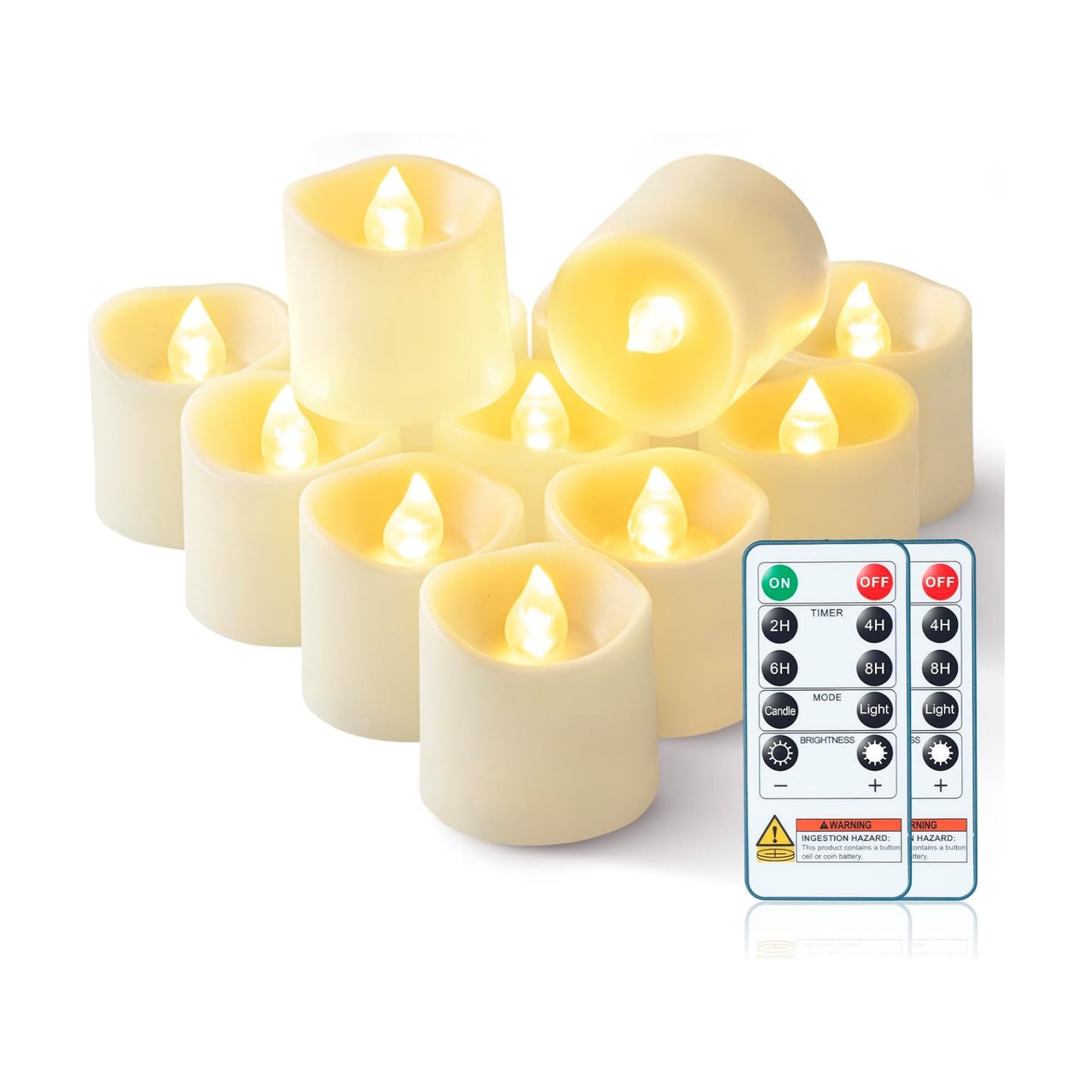 Homemory Ivory Flameless LED Votive Tealight Candles & Timer Remote, 24Pack | Battery operated, 400+ hour runtime