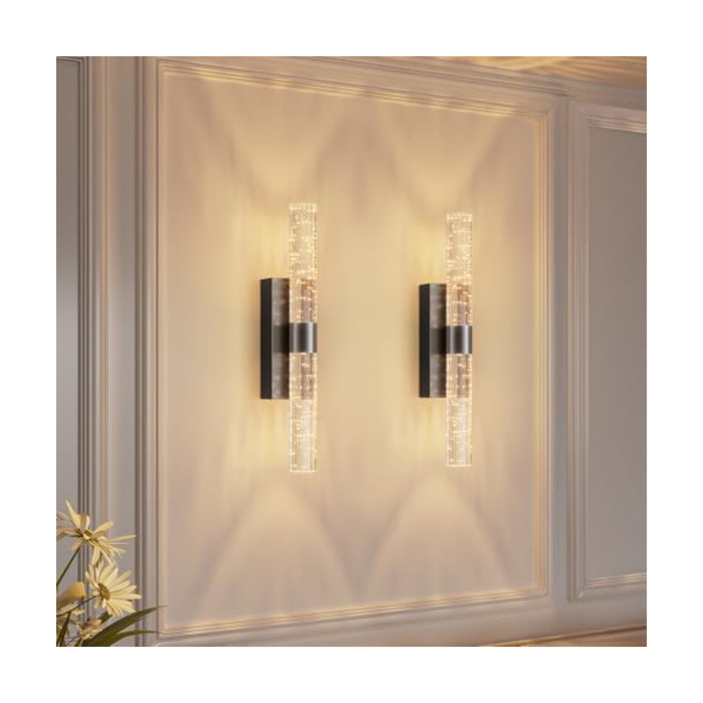 camuucci Battery Operated Wall Sconces Set of 2, Rechargeable Wall Lights