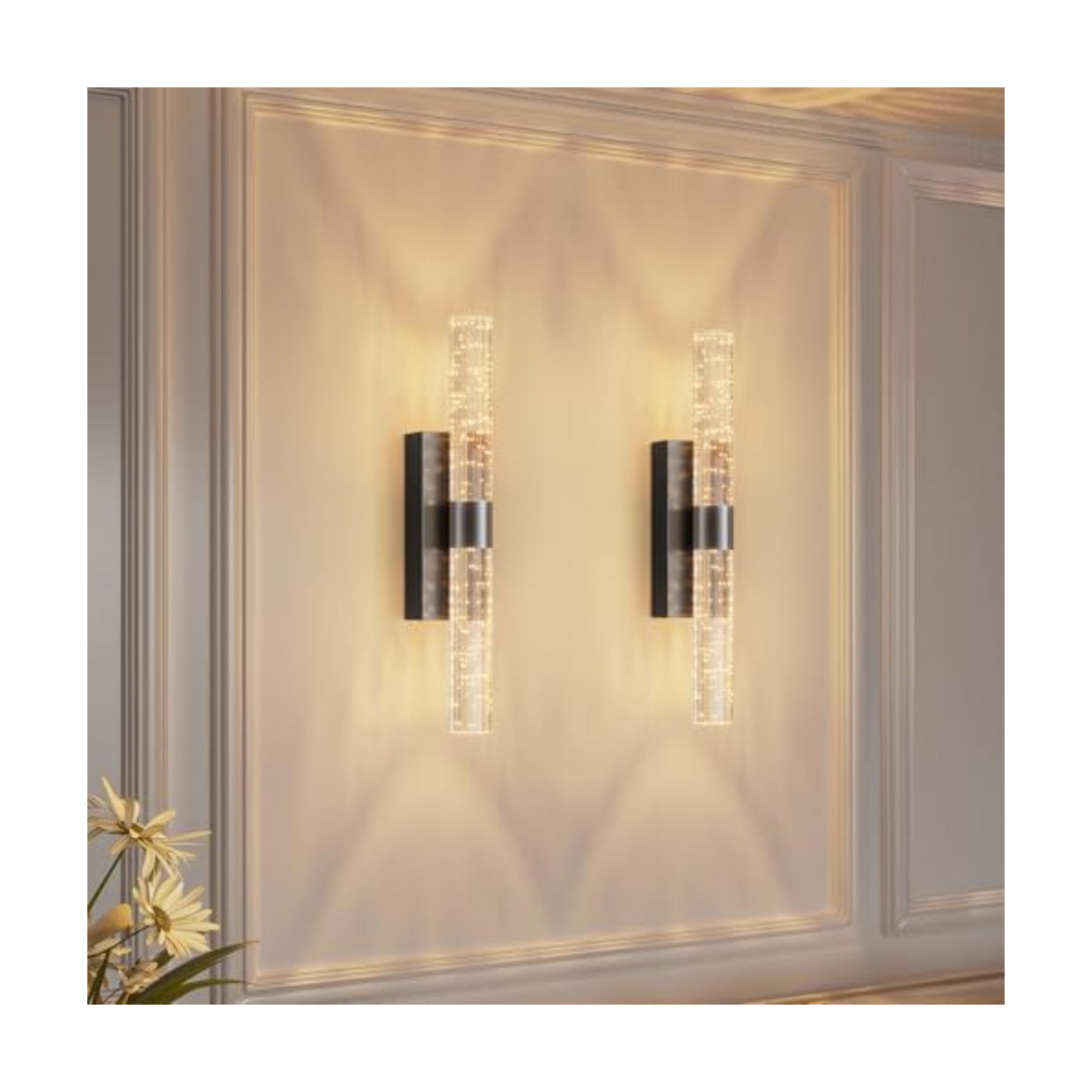 camuucci Battery Operated Wall Sconces Set of 2, Rechargeable Wall Lights