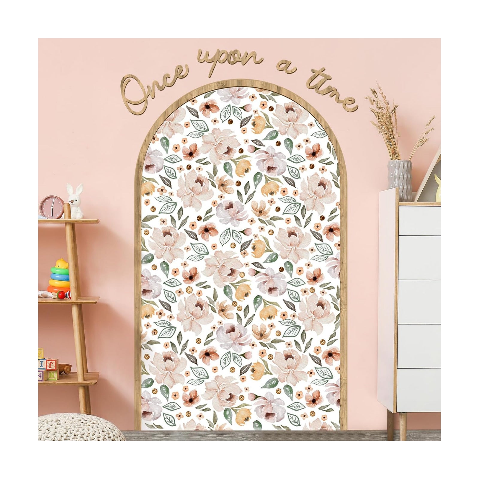 Flower Arch Wall Decals Peel and Stick Floral Stickers Once Upon a Time Floral Arch Decals / 60 x 35