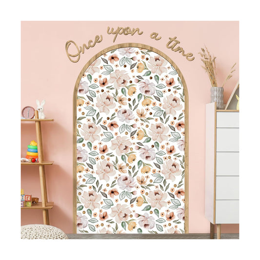 Flower Arch Wall Decals Peel and Stick Floral Stickers Once Upon a Time Floral Arch Decals / 60 x 35