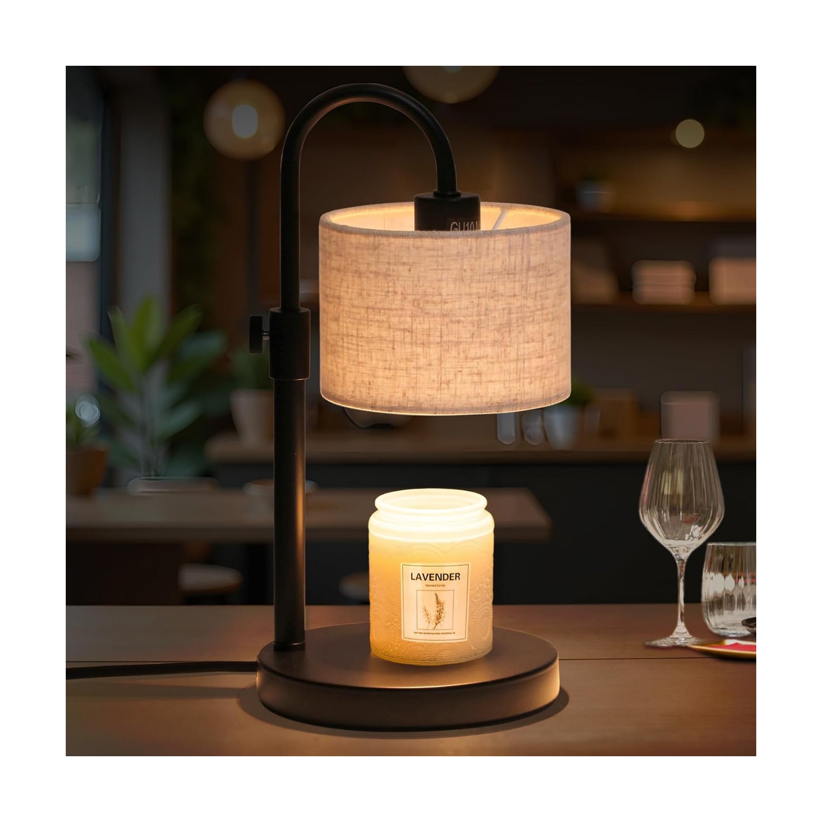 FINCMY Candle Warmer Lamp with Timer, Adjustable Height Candle Wax Warmer Candle Lamp Warmer for Jar Candles, Home