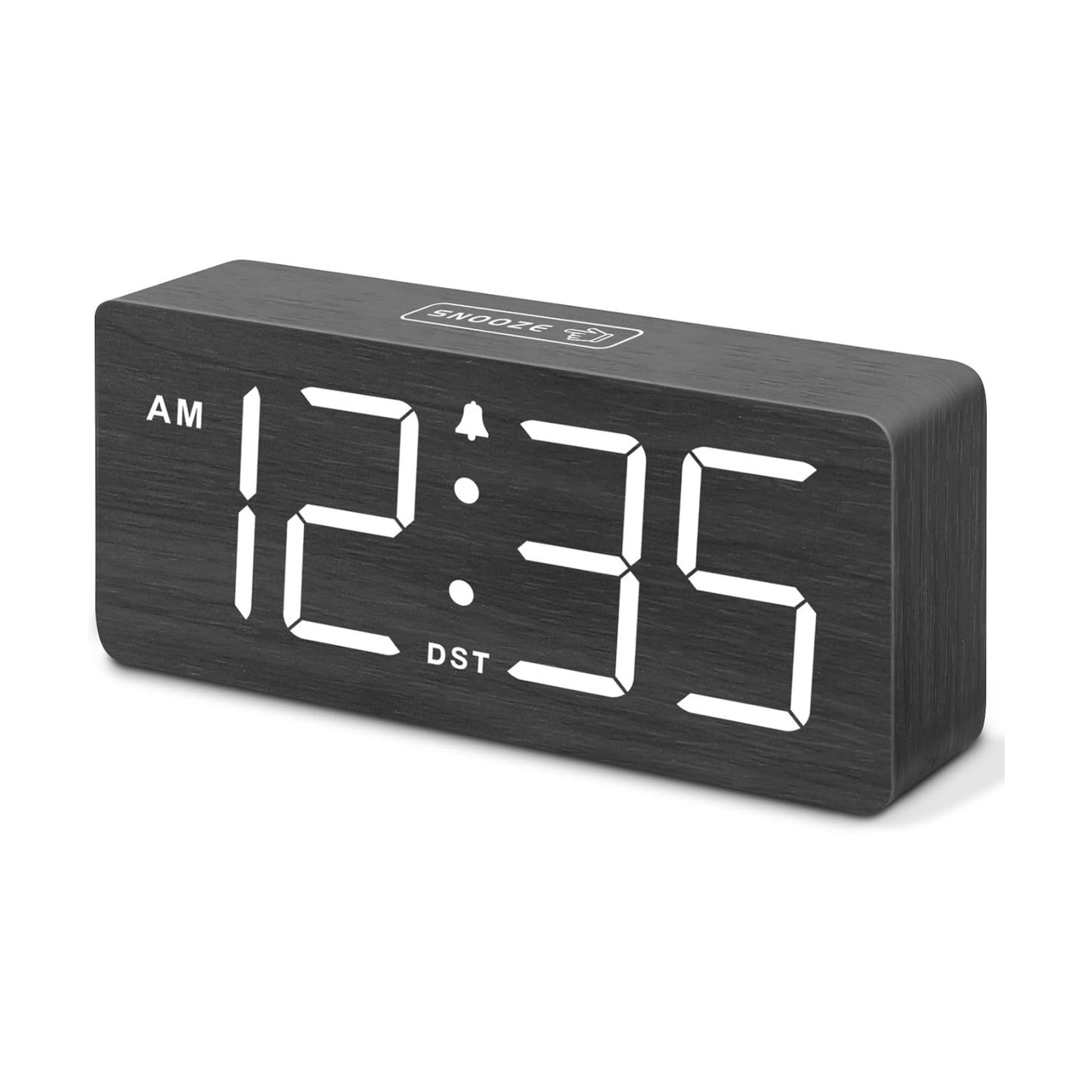 DreamSky Wooden Digital Alarm Clock for Bedroom with Large Numbers