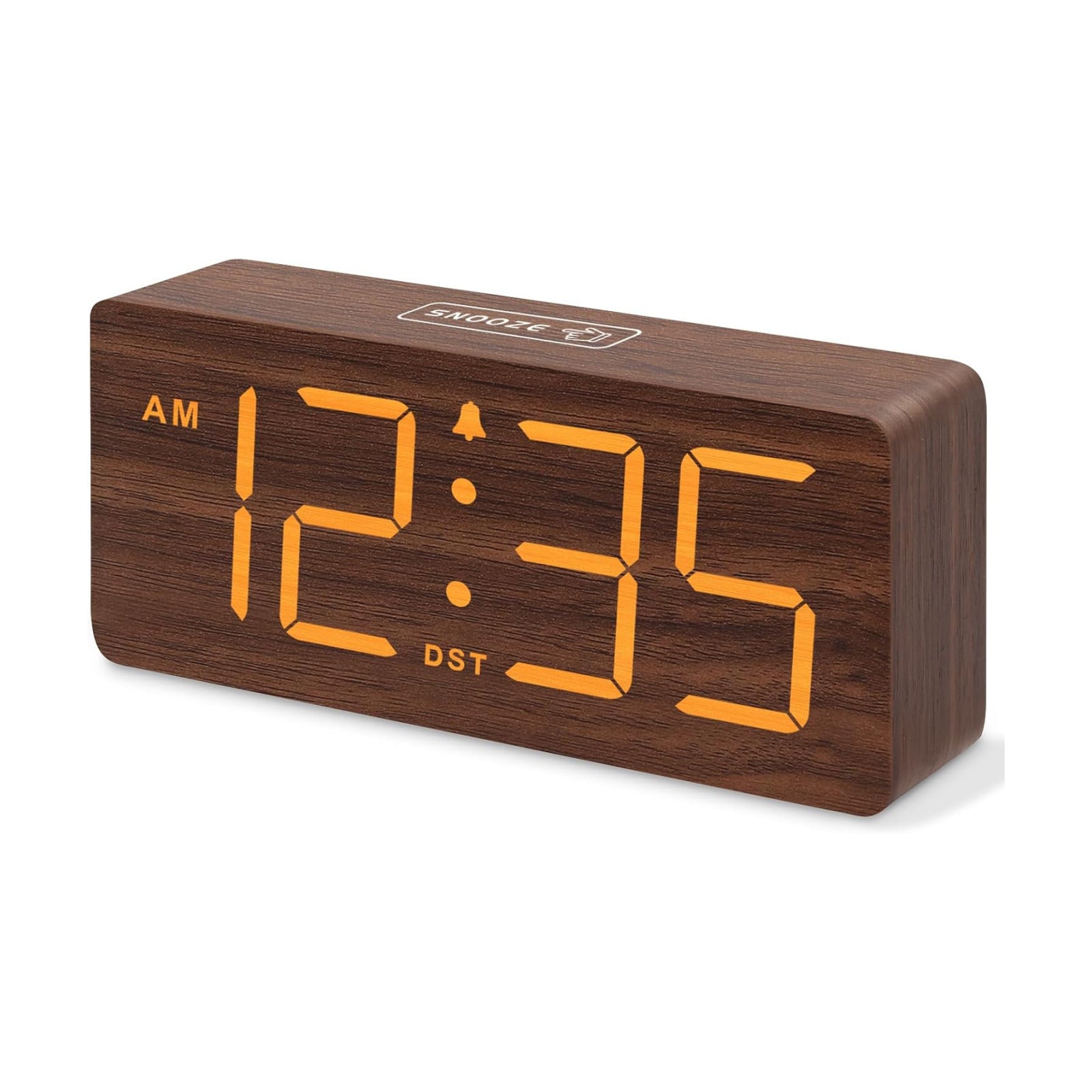 DreamSky Wooden Digital Alarm Clock for Bedroom with Large Numbers