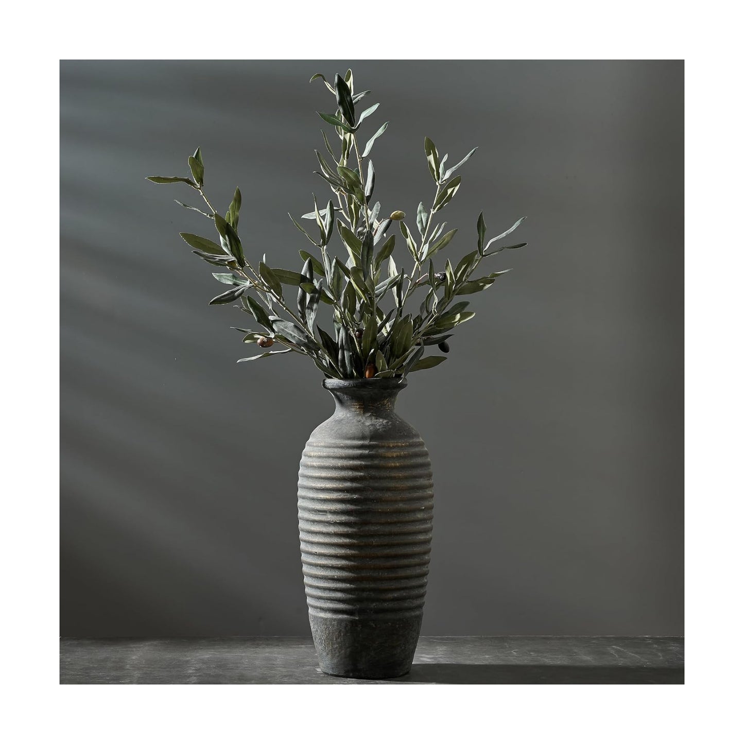 Large Ceramic Rustic Vase / Bronze / 14.4 / 14.4 Inch
