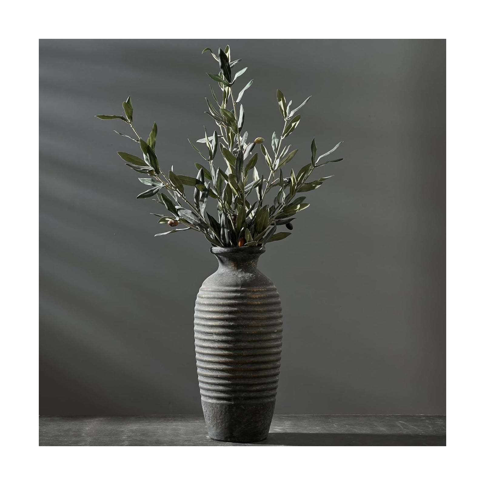 Large Ceramic Rustic Vase / Bronze / 14.4 / 14.4 Inch