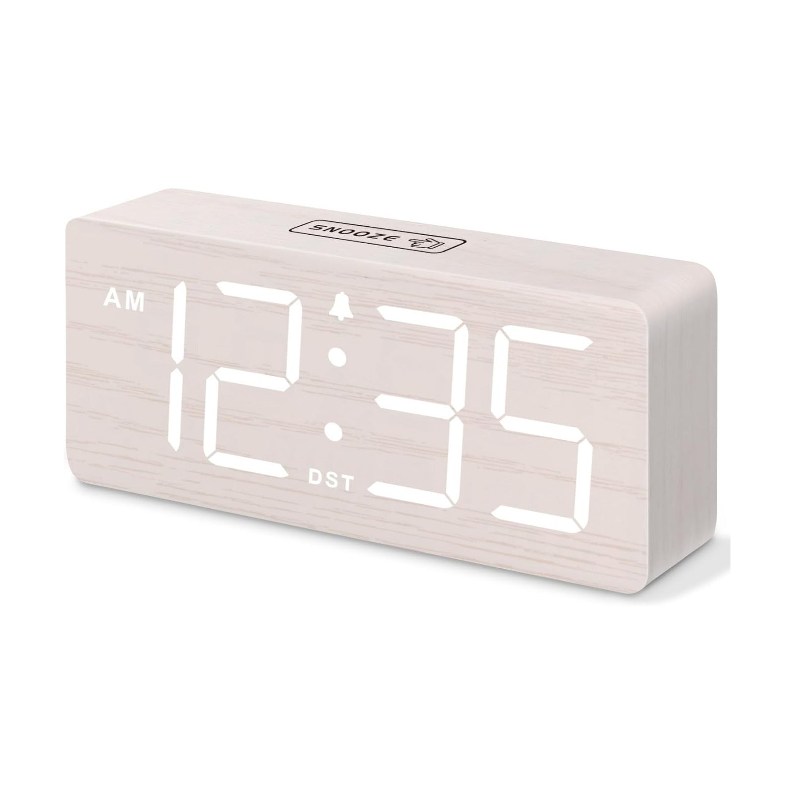 DreamSky Wooden Digital Alarm Clock for Bedroom with Large Numbers