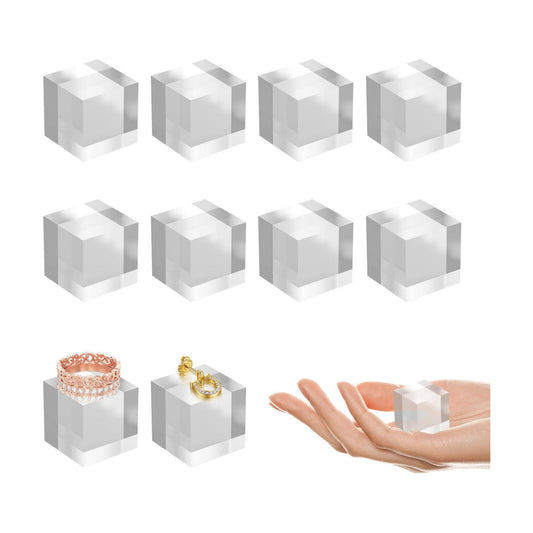 Acrylic Base Acrylic Blocks for Display Square Riser Display Stands Trophy / 1 x 1 x 1 / Set of 10