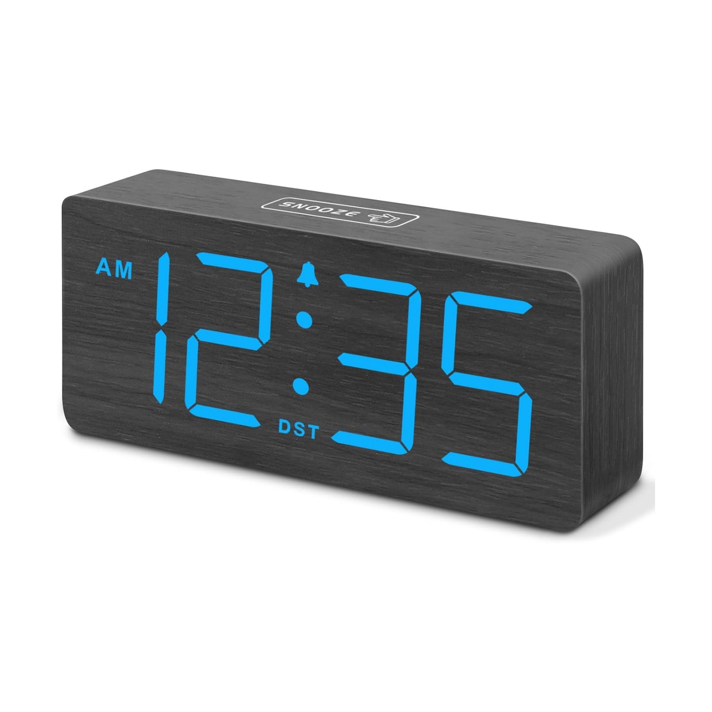 DreamSky Wooden Digital Alarm Clock for Bedroom with Large Numbers