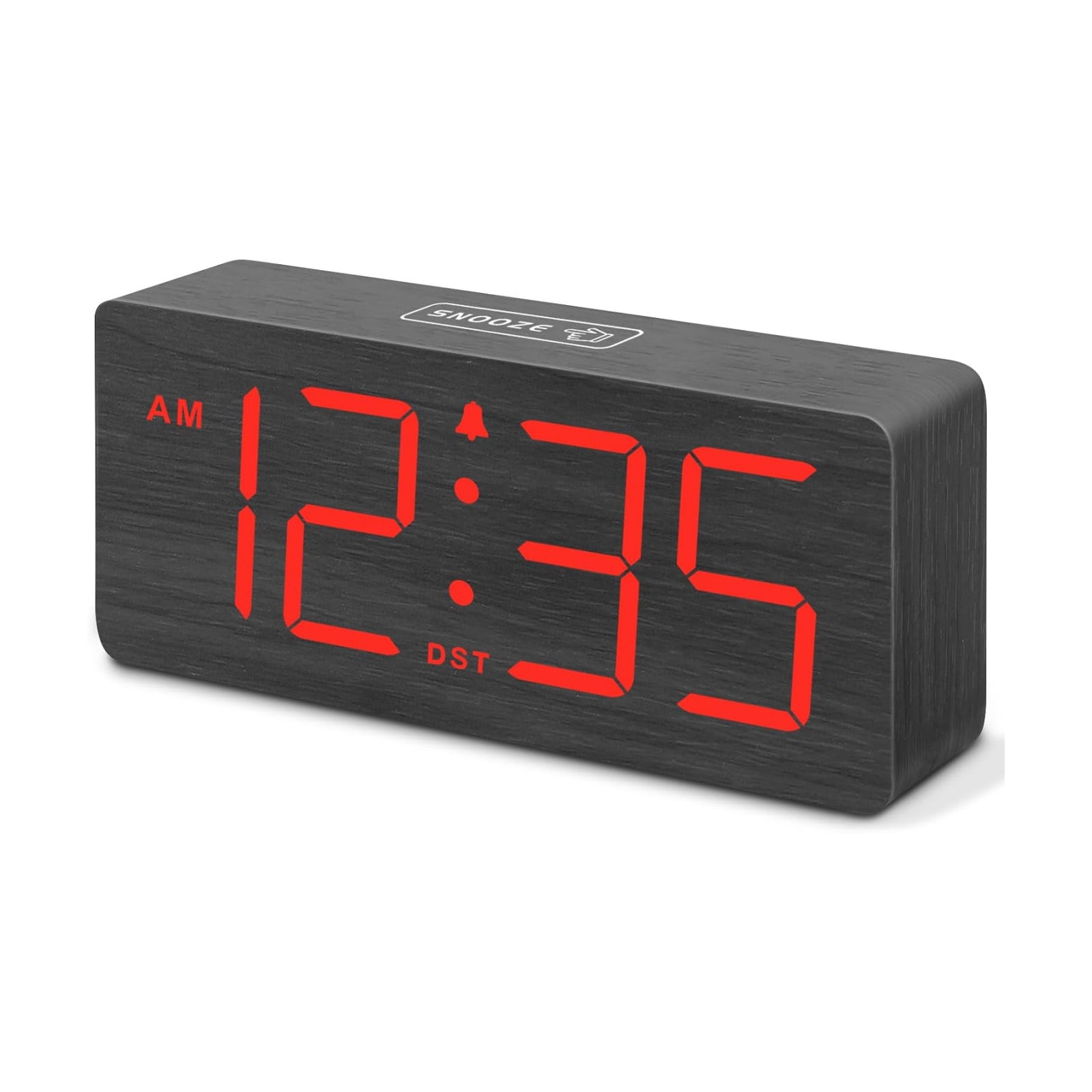 DreamSky Wooden Digital Alarm Clock for Bedroom with Large Numbers