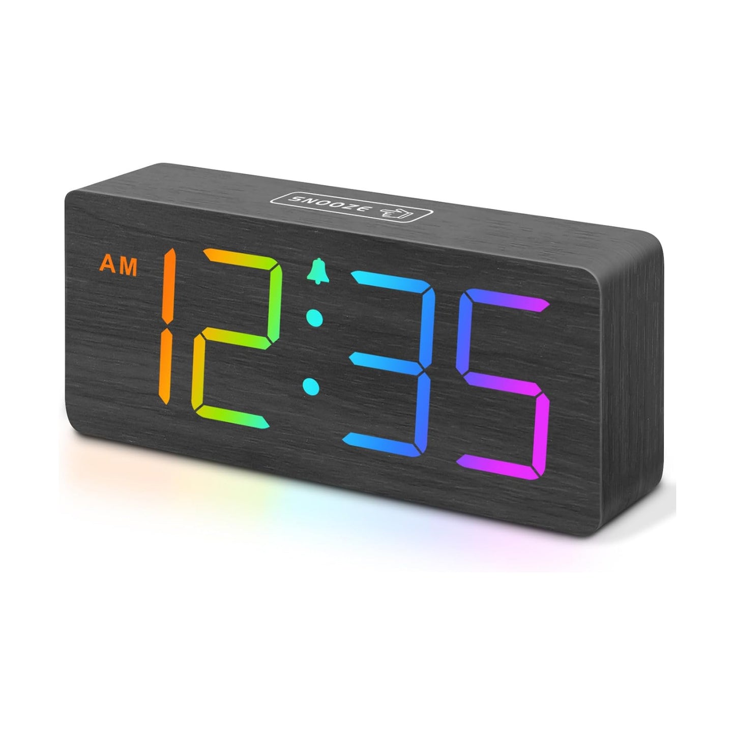 DreamSky Wooden Digital Alarm Clock for Bedroom, Living Room Desk