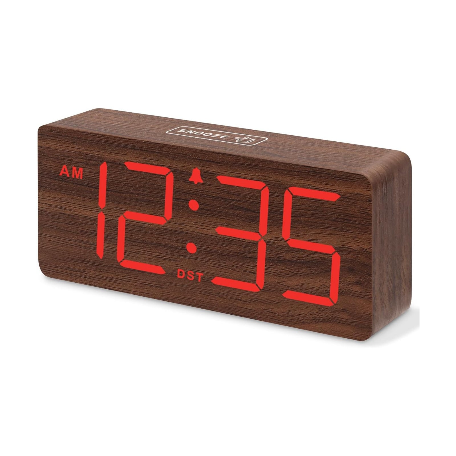 DreamSky Wooden Digital Alarm Clock for Bedroom with Large Numbers