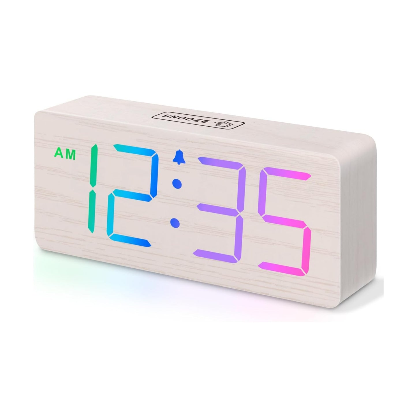 DreamSky Wooden Digital Alarm Clock for Bedroom, Living Room Desk