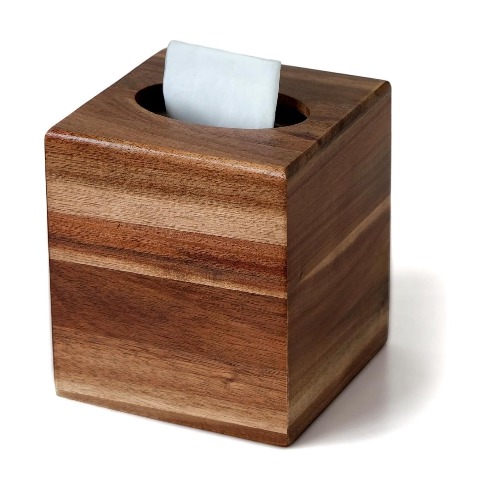 Acacia Wood Tissue Box Cover / Natural Acacia