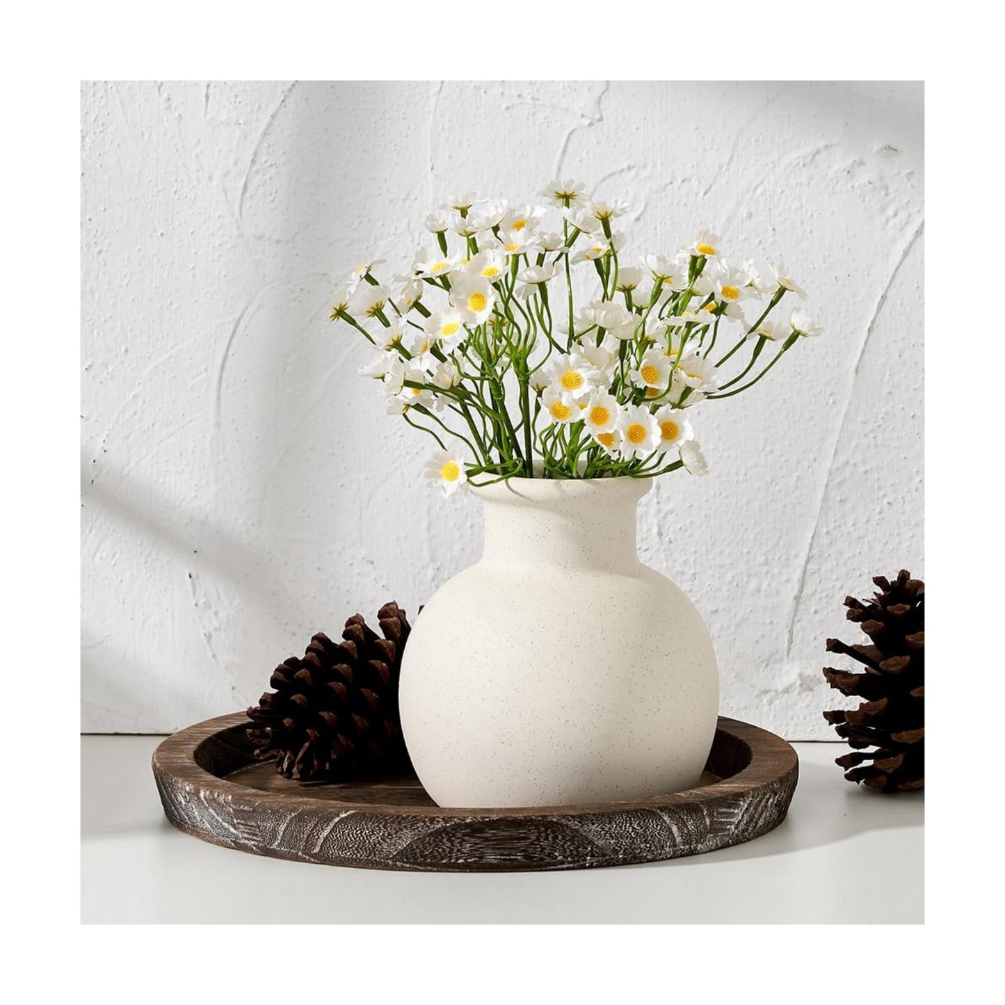 Spotted Ceramic Modern Vase / 18795-white / 5.8 Inch