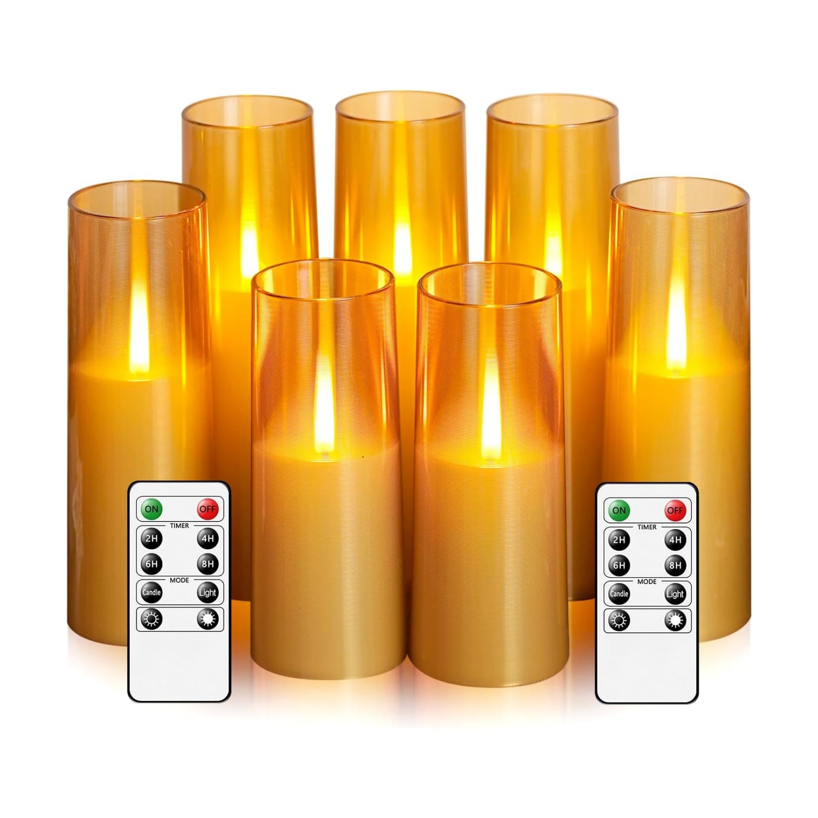 kakoya Flameless LED Candles Upgraded Realistic Flickering Flame,7Pcs Battery Operated Candles with Remote Timers,LED