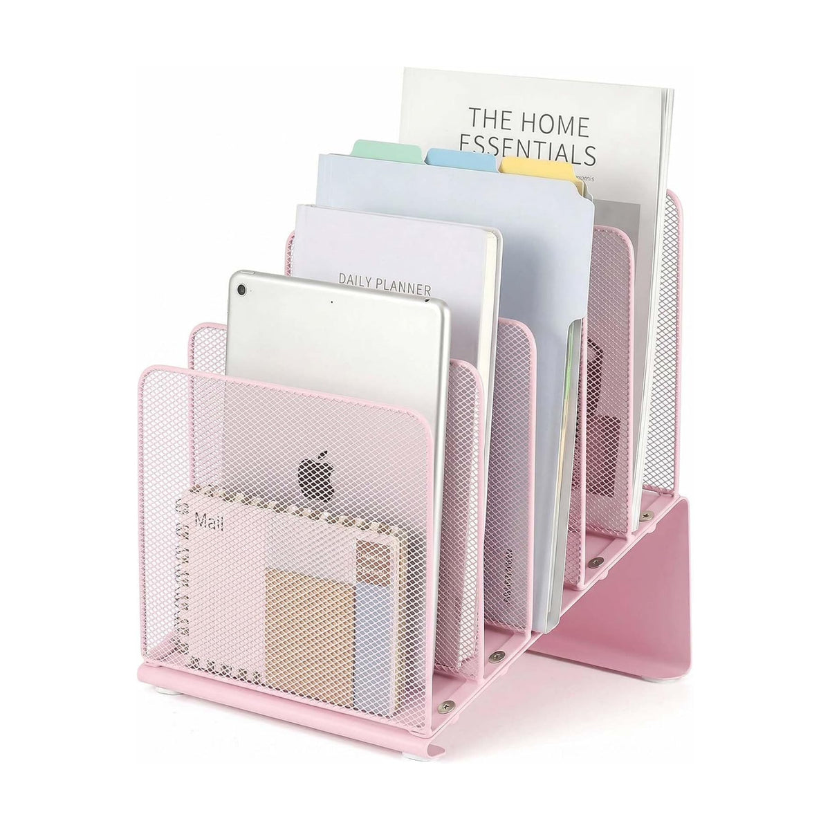 LEKETREE File Organizer for Desk, Desk Organizer with 5-Section Vertical File Rack, Folder Organizer,Workspace