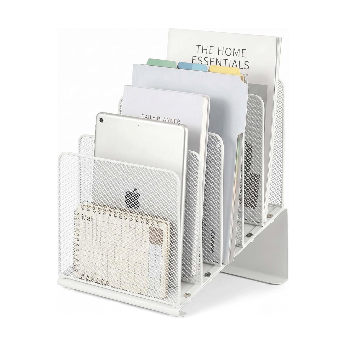 LEKETREE File Organizer for Desk, Desk Organizer with 5-Section Vertical File Rack, File Folder Organizer, Desk