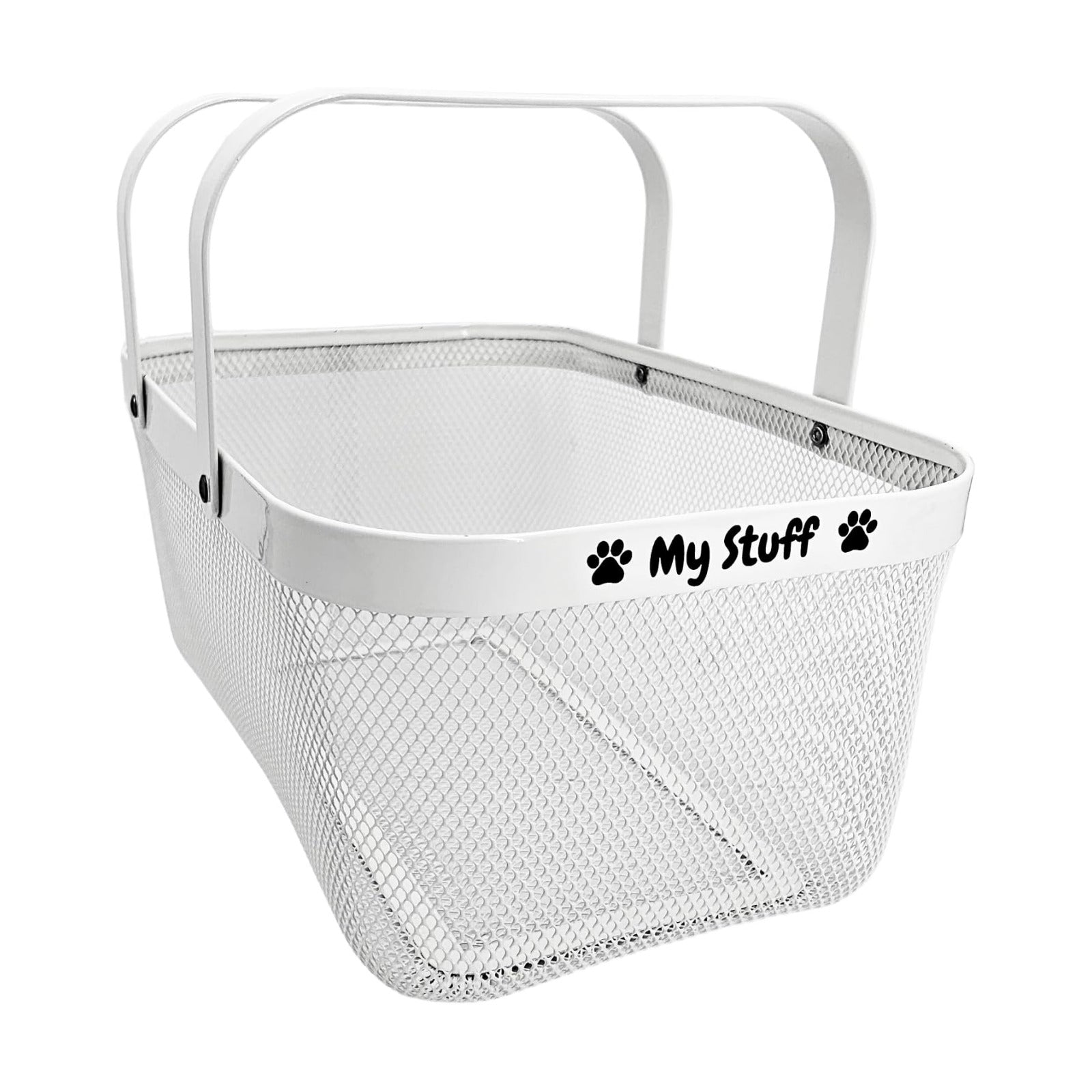 Dog Toy Basket Metal Mesh Metal / White