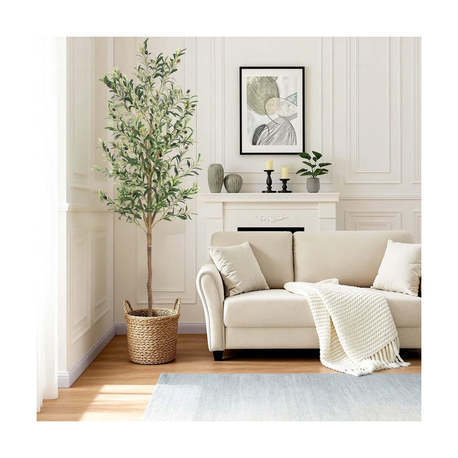 Artificial Fake Olive Tree Tall Faux Silk Olive Tree / 6ft / 6 Inch
